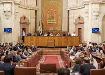 El Pleno del Parlamento de Andalucía en una de las votaciones producidas durante la sesión plenaria