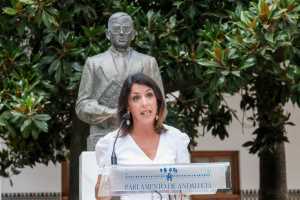 La presidenta del Parlamento de Andaluca, Marta Bosquet, durante su intervencin en el acto en conmemoracin del aniversario del nacimiento de Blas Infante