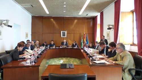La Junta de Portavoces, durante su reunión de hoy