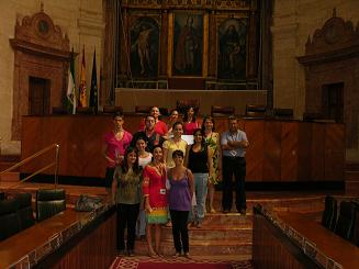 Grupo de estudiantes del Centro Norteamericano Cultural de Sevilla