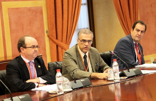 Los representantes del Consejo Andaluz de Colegios Oficiales de Veterinarios, ante la Comisin de Salud