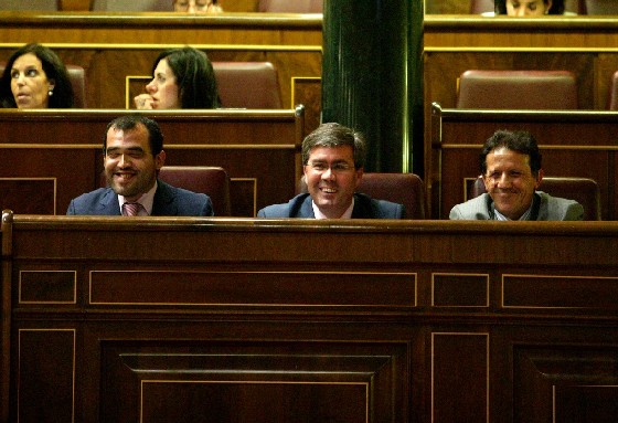 Mariscal, Fernández de Moya y Blanco, en la tribuna del Congreso de los Diputados