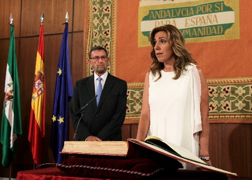 Susana Daz toma posesin de la Presidencia de la Junta de Andaluca en presencia de Manuel Gracia, presidente del Parlamento
