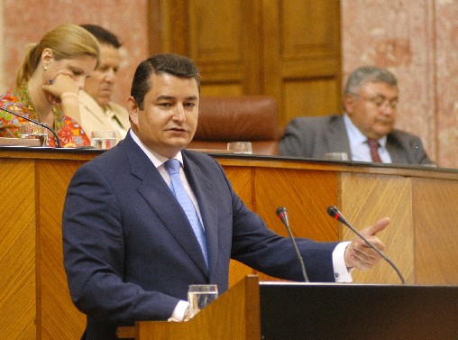 Antonio Sanz, del Grupo Popular, durante el Pleno