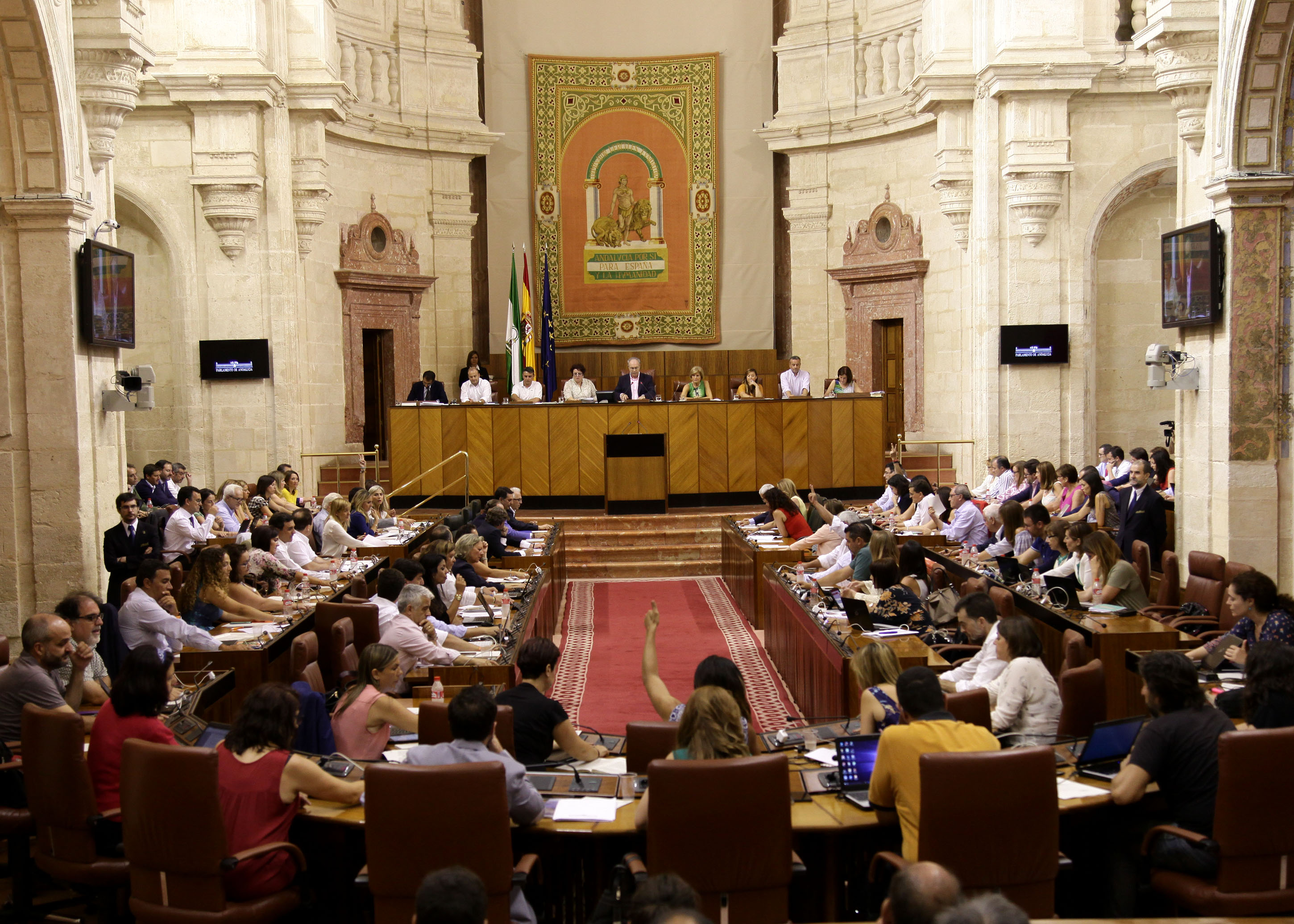 El Pleno del Parlamento, durante la votacin de la modificacin de la Ley de Ordenacin Urbanstica de Andaluca