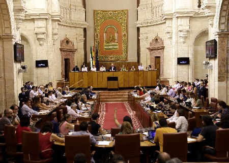 El Pleno del Parlamento, durante la votacin de la modificacin de la Ley de Ordenacin Urbanstica de Andaluca