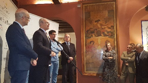El presidente del Parlamento de Andaluca pronuncia unas palabras en la entrega de premios "San Eloy"