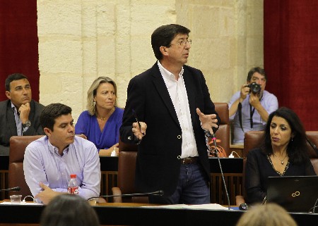 Juan Marn, portavoz del Grupo Ciudadanos, en su pregunta a la presidenta de la Junta de Andaluca