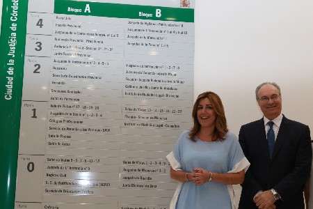 La presidenta de la Junta de Andaluca y el presidente del Parlamento, en su visita a la Ciudad de la Justicia de Crdoba