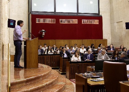 Juan Marn, portavoz del Grupo Ciudadanos, presenta una proposicin relativa a apoyo institucional en defensa del Estado de Derecho en Catalua, que fue aprobada por el Pleno