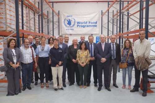 Juan Pablo Durn y los participantes en el Grupo de Trabajo visitan las instalaciones del Programa Mundial de Alimentos 