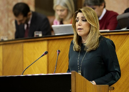 La presidenta de la Junta de Andaluca, Susana Daz, en su primera intervencin en el Debate sobre el estado de la Comunidad Autnoma