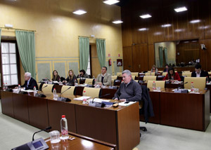 Diputados de la Comisin de Hacienda, durante una de las intervenciones de la consejera