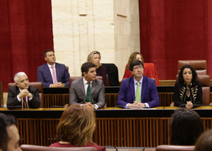 El Grupo parlamentario Ciudadanos, durante el Pleno