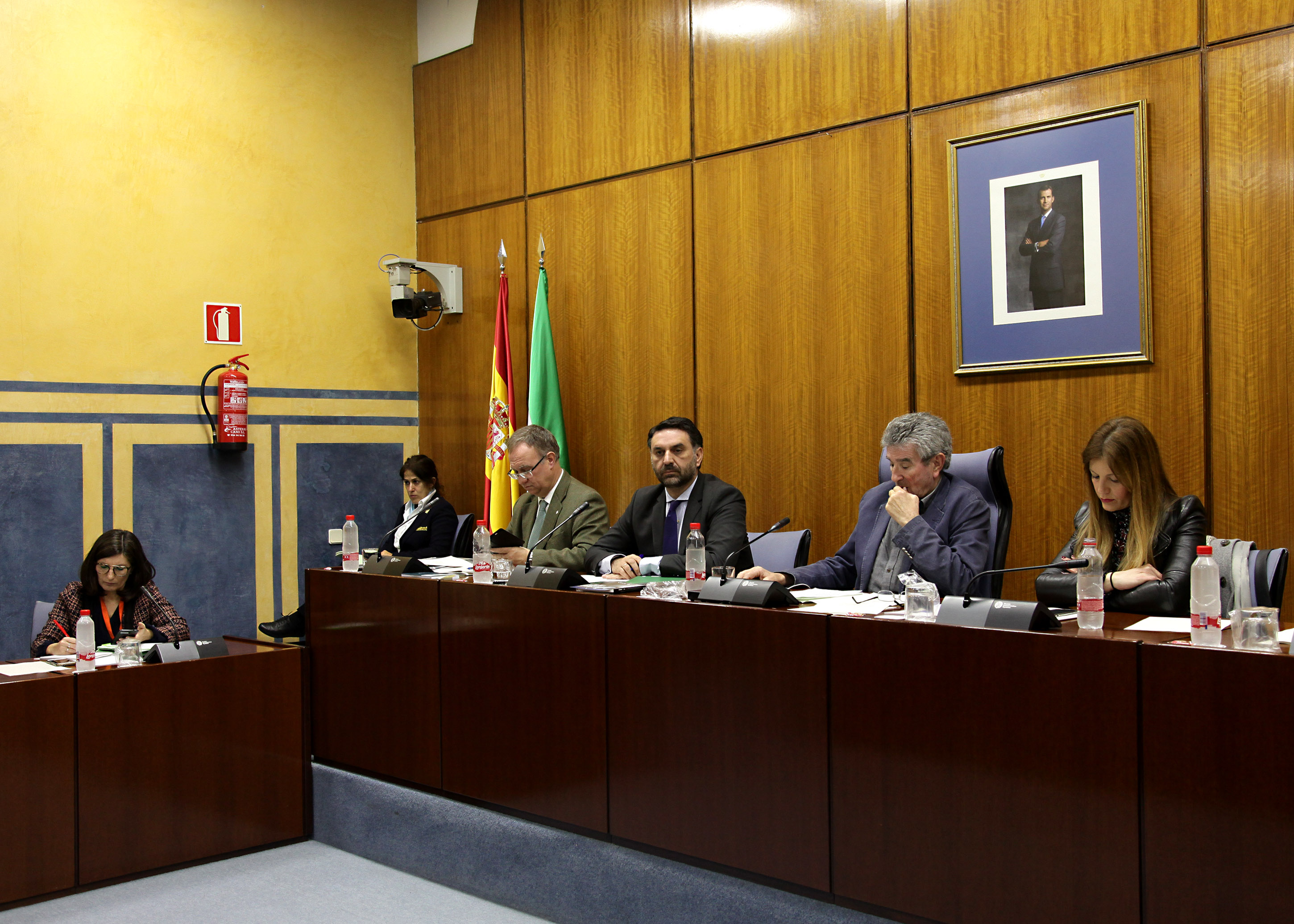 El consejero de Turismo y Deporte, Javier Fernndez, con los miembros de la Mesa de la Comisin