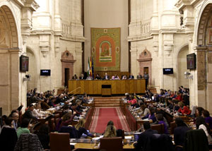 El Pleno del Parlamento, durante una de las votaciones de la sesin de hoy