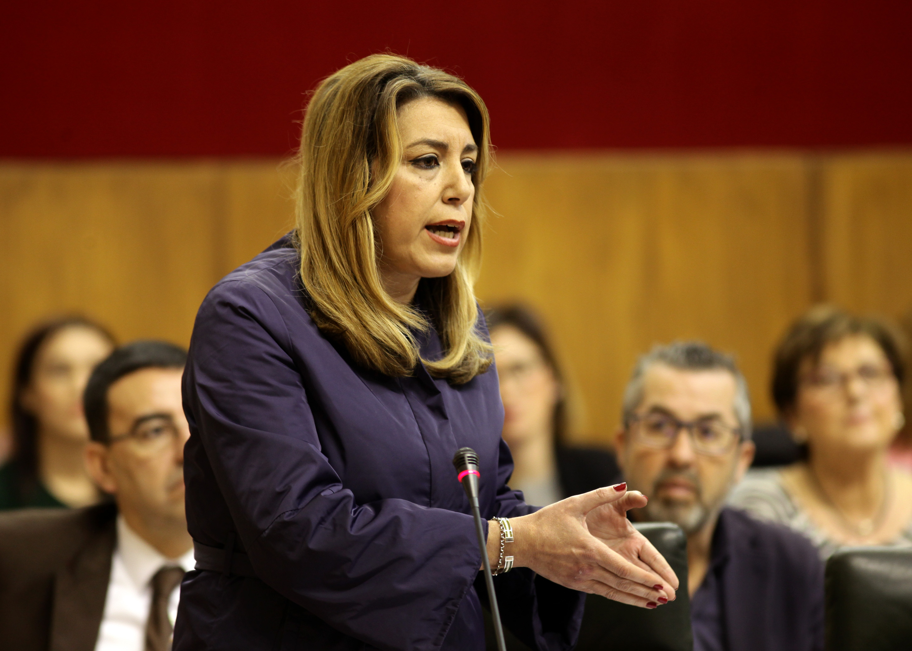 La presidenta de la Junta de Andaluca, Susana Daz, durante su intervencin en la sesin de control