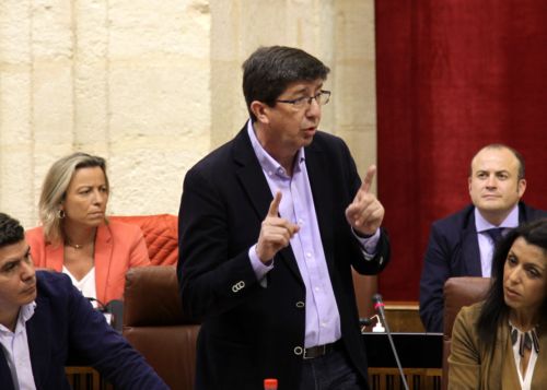 El portavoz del Grupo parlamentario de Ciudadanos, Juan Marn, interpela a la presidenta de la Junta