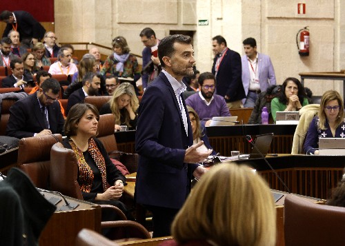 Antonio Mallo, portavoz del Grupo Izquierda Unida formula la pregunta dirigida a la presidenta de la Junta de Andaluca