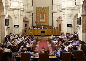  El Pleno del Parlamento de Andaluca, en una de las votaciones de las proposiciones no de ley