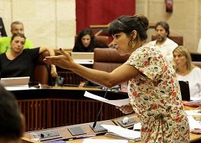  Teresa Rodrguez, portavoz del Grupo Podemos, en la sesin de control
