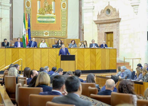  Juan Manuel Moreno, candidato a la Presidencia de la Junta de Andaluca, pronuncia ante el Pleno su discurso de investidura