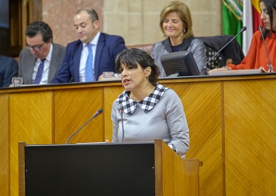  La presidenta del Grupo parlamentario Adelante Andaluca, Teresa Rodrguez, interviene en el debate 