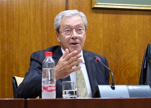   Rogelio Velasco, consejero de Economa, Conocimiento, Empresas y Universidad, durante su primera comparecencia ante la comisin del ramo