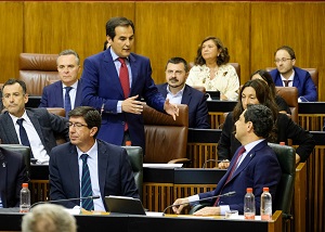 Jos Antonio Nieto, portavoz del Grupo Popular, se dirige al presidente de la Junta de Andaluca 