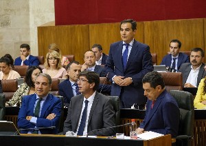  Jos Antonio Nieto, portavoz del Grupo parlamentario Popular, durante su pregunta al presidente de la Junta de Andaluca