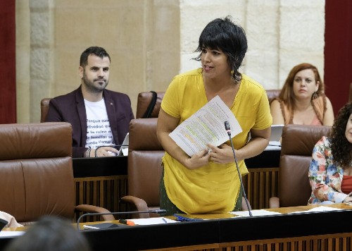  Teresa Rodrguez, portavoz del Grupo Adelante Andaluca, formula su pregunta al presidente de la Junta de Andaluca 