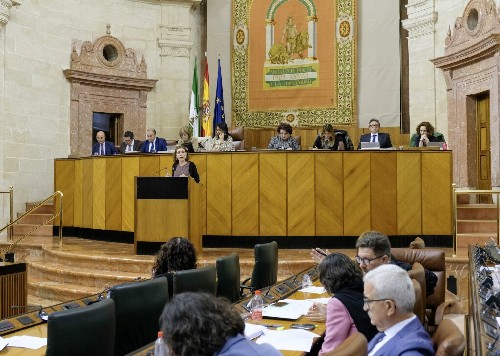 La Mesa del Parlamento de Andaluca durante la presentacin de una de las Proposiciones no de Ley en Pleno 