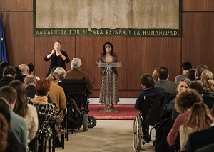  La presidenta del Parlamento, Marta Bosquet, interviene en la lectura del Manifiesto de CERMI con motivo del Da Internacional de las Personas con Discapacidad