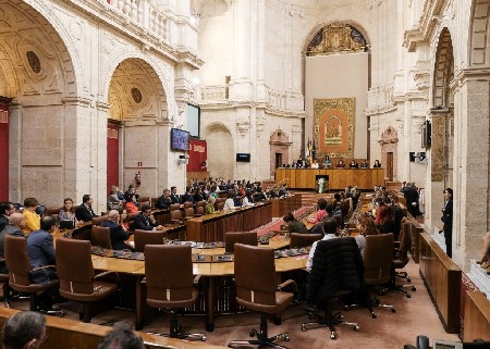   El Pleno del Parlamento durante el acto institucional del Da de Andaluca 