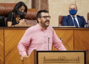 El diputado del Grupo Adelante Andaluca Guzmn Ahumada interviene en uno de los debates