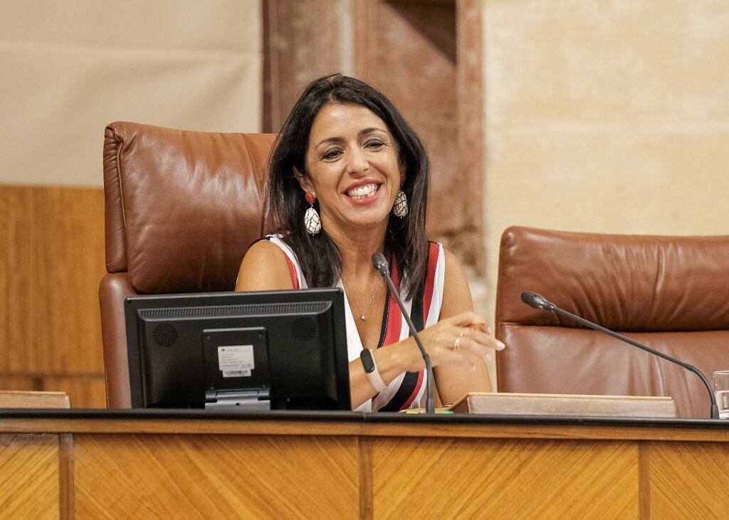La presidenta del Parlamento de Andaluca, Marta Bosquet, en un momento de la sesin 