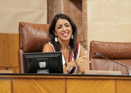 La presidenta del Parlamento de Andaluca, Marta Bosquet, en un momento de la sesin 