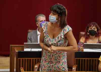 Teresa Rodrguez, diputada no adscrita, durante la sesin 