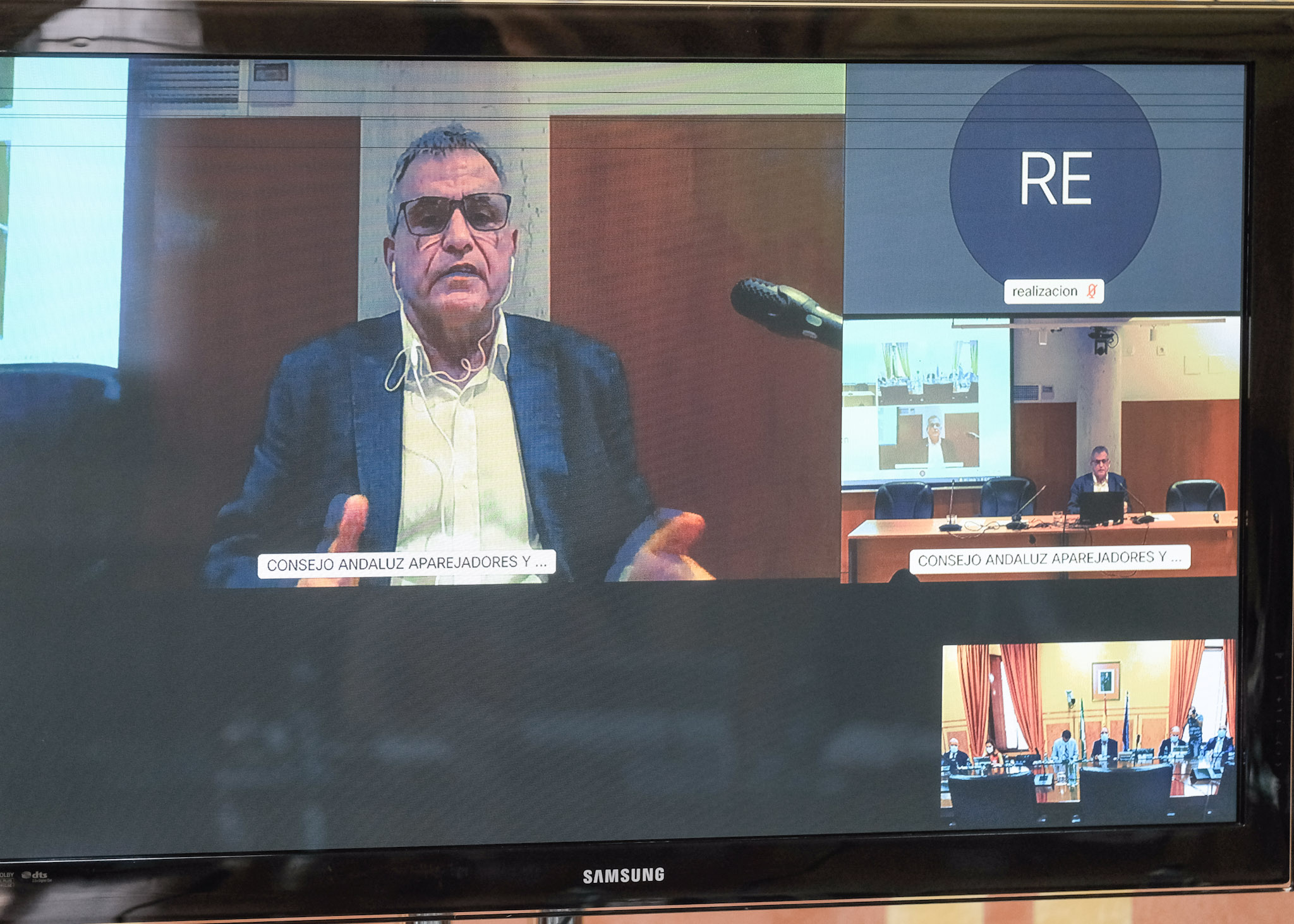 Jos� Carlos Guerrero, del Consejo Andaluz de Colegio Aparejadores y Arquitectos T�cnicos (CCOAAT), interviene de forma telem�tica