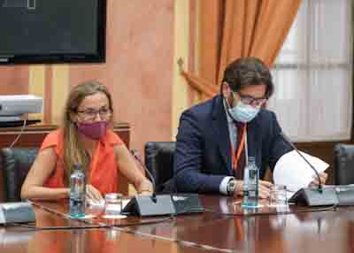 En representaci�n del Consejo Andaluz de Colegios Oficiales de Arquitectos (CACOA) comparecen Noem� Sanch�s, presidenta, y Alfonso P�rez, asesor jur�dico
 