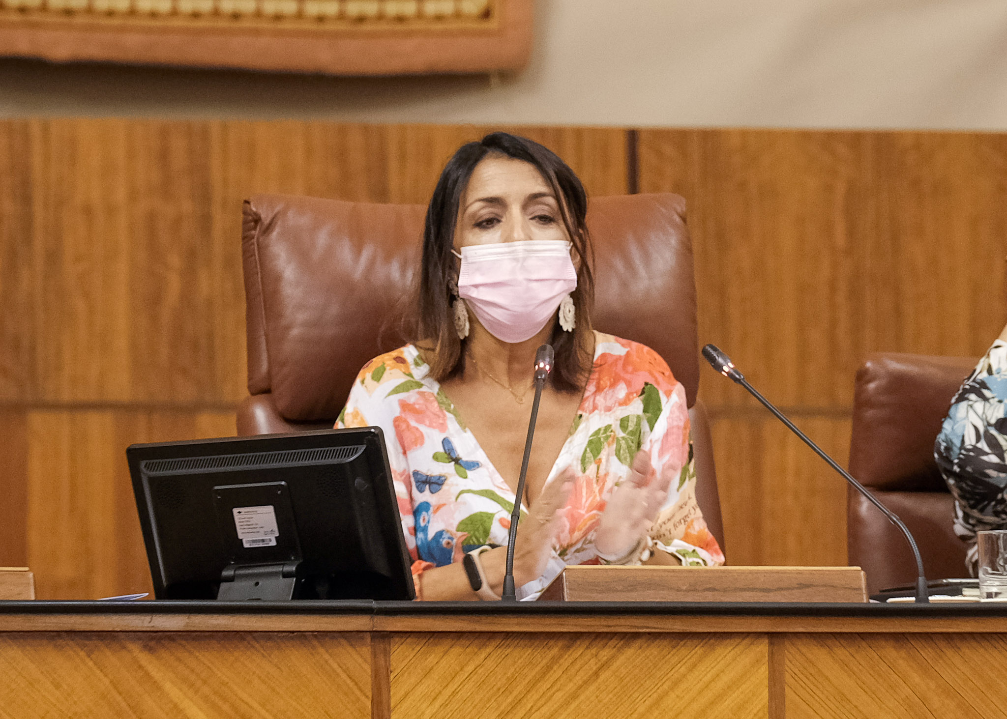  La presidenta del Parlamento de Andaluca, Marta Bosquet, tras la lectura de una declaracin institucional en reconocimiento del potencial de la provincia de Granada 