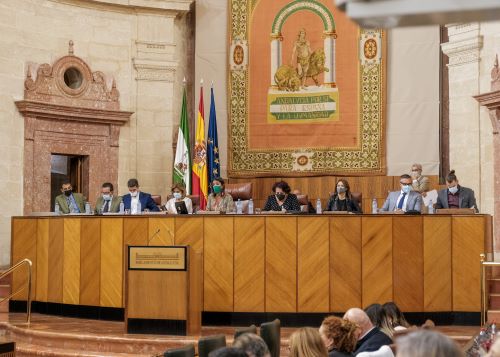   La Mesa del Parlamento de Andaluca al comienzo de la sesin plenaria