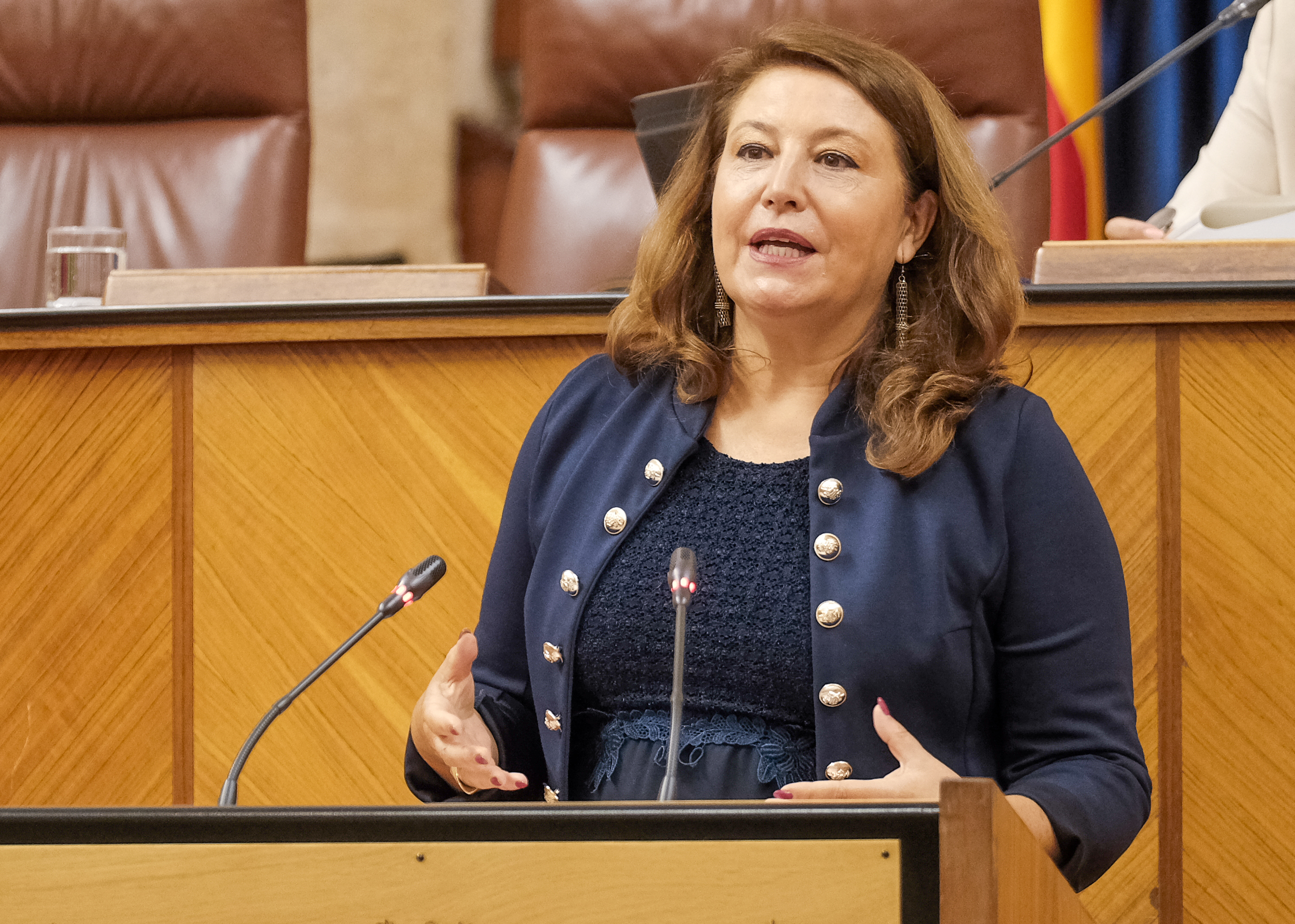 Carmen Crespo, consejera de Agricultura, Ganadera, Pesca y Desarrollo Sostenible, contesta a la interpelacin 