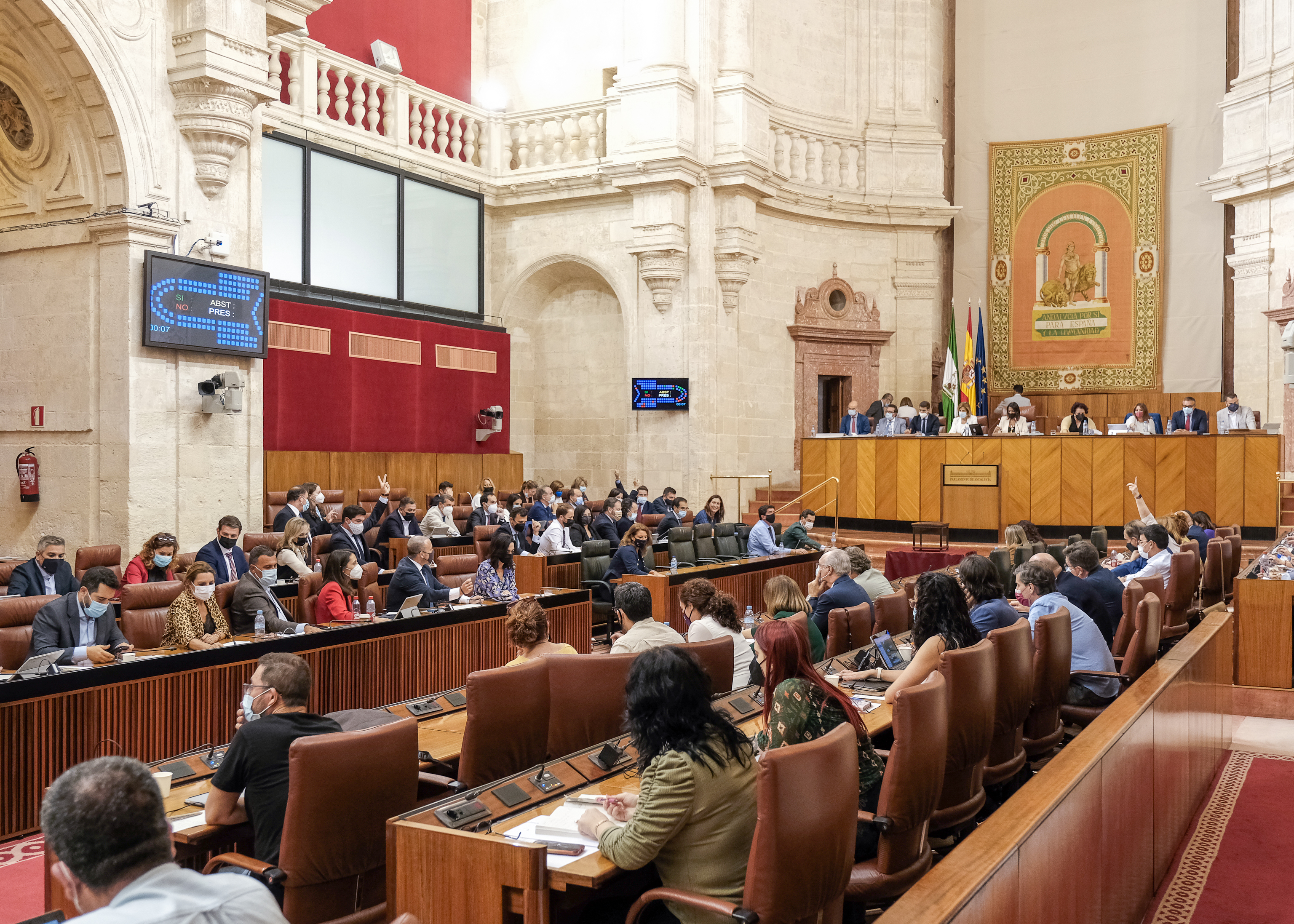  El Pleno del Parlamento en una de las votaciones realizadas durante la jornada de hoy 