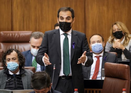  Jos Antonio Nieto, portavoz del Grupo Popular, durante su intervencin en la pregunta dirigida al presidente relativa a cohesin social, econmica y territorial de Andaluca