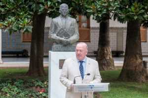  El vicepresidente de la Fundacin Blas Infante, Javier Delms, durante su intervencin en el acto
