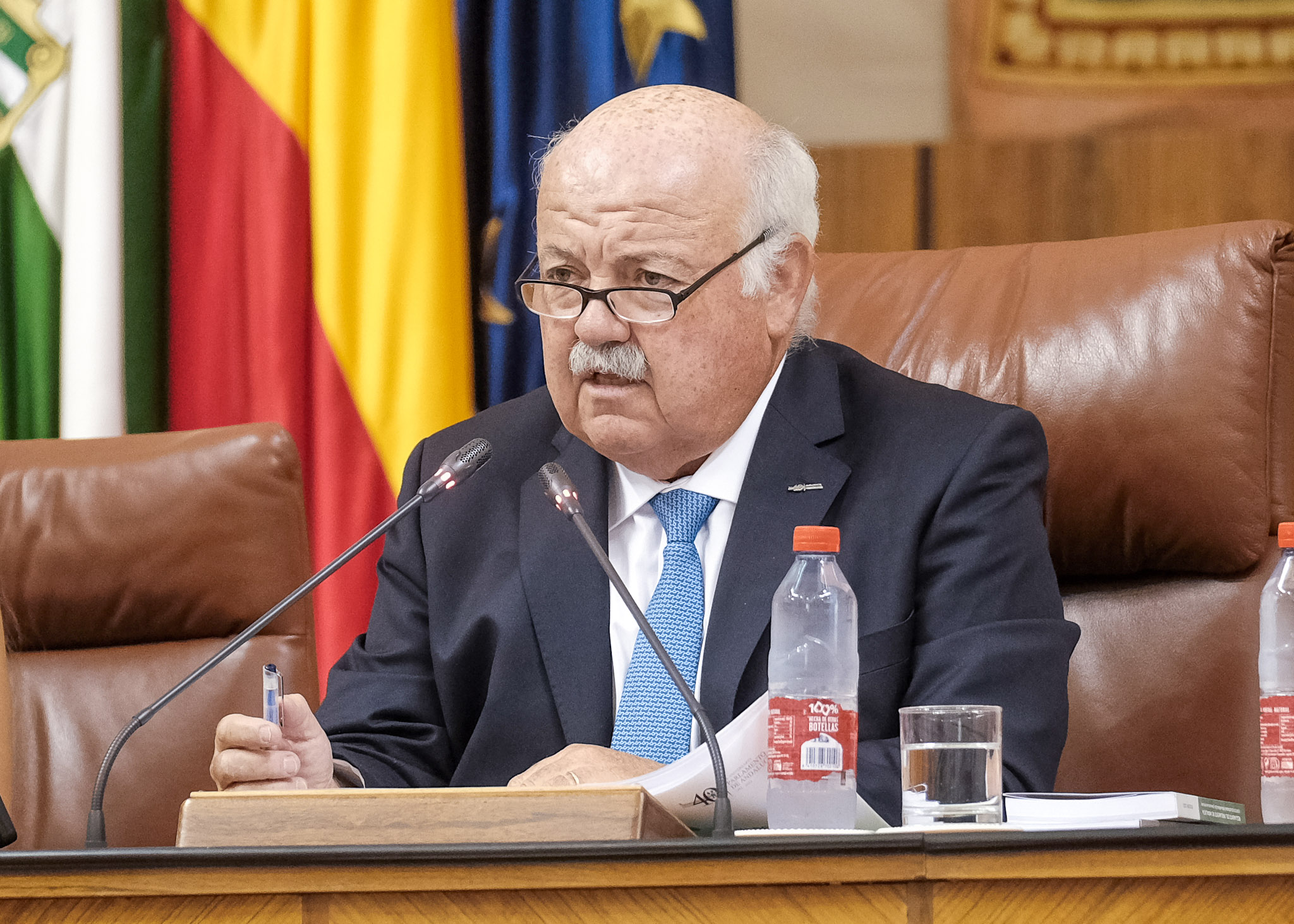  El nuevo presidente del Parlamento de Andaluc�a, Jes�s Aguirre, pronuncia unas palabras en la sesi�n constitutiva 