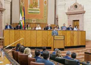  Diputados durante la intervenci�n del candidato a la Presidencia de la Junta de Andaluc�a