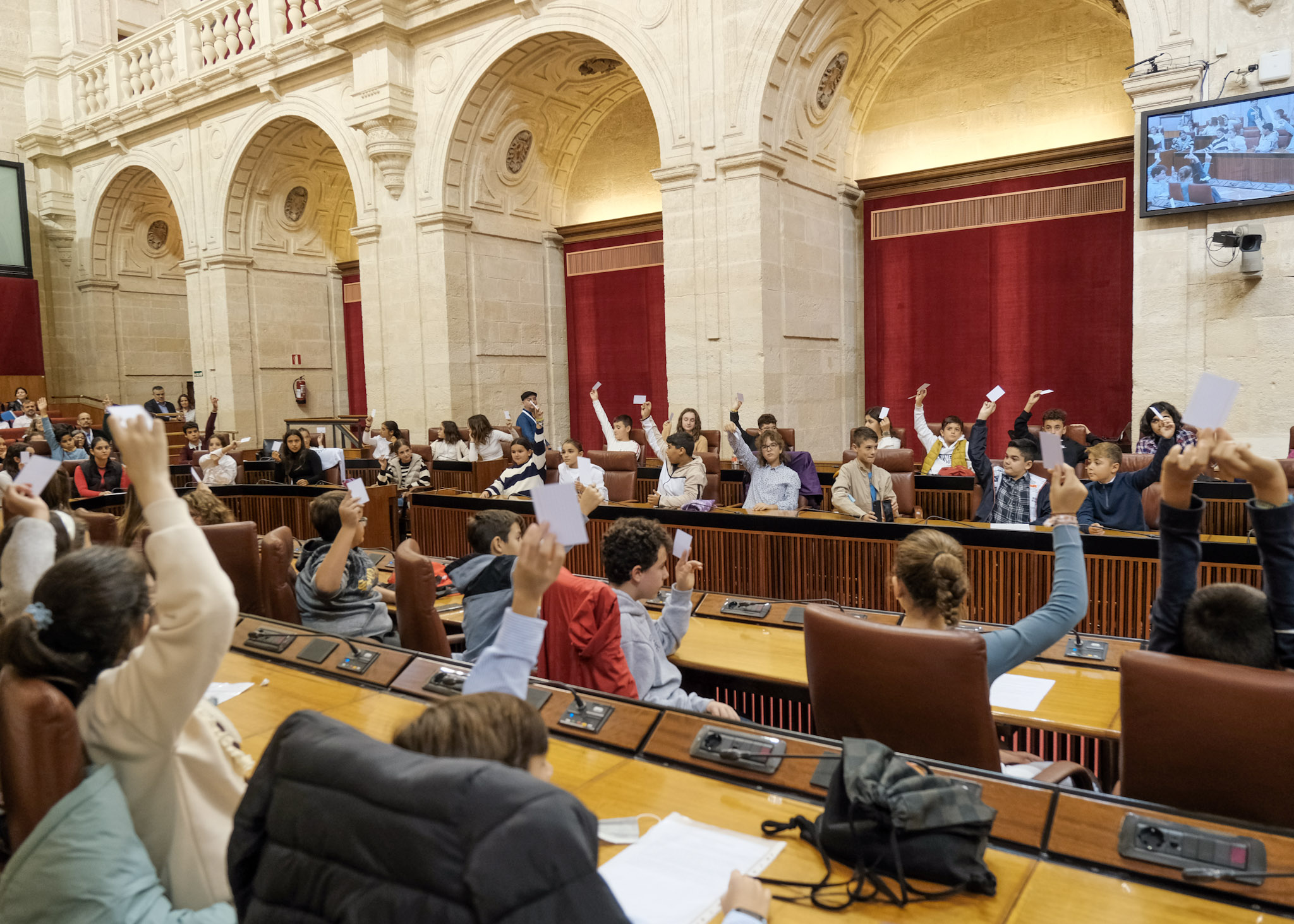  Un momento de las votaciones de las propuestas realizadas en el Pleno Infantil de UNICEF