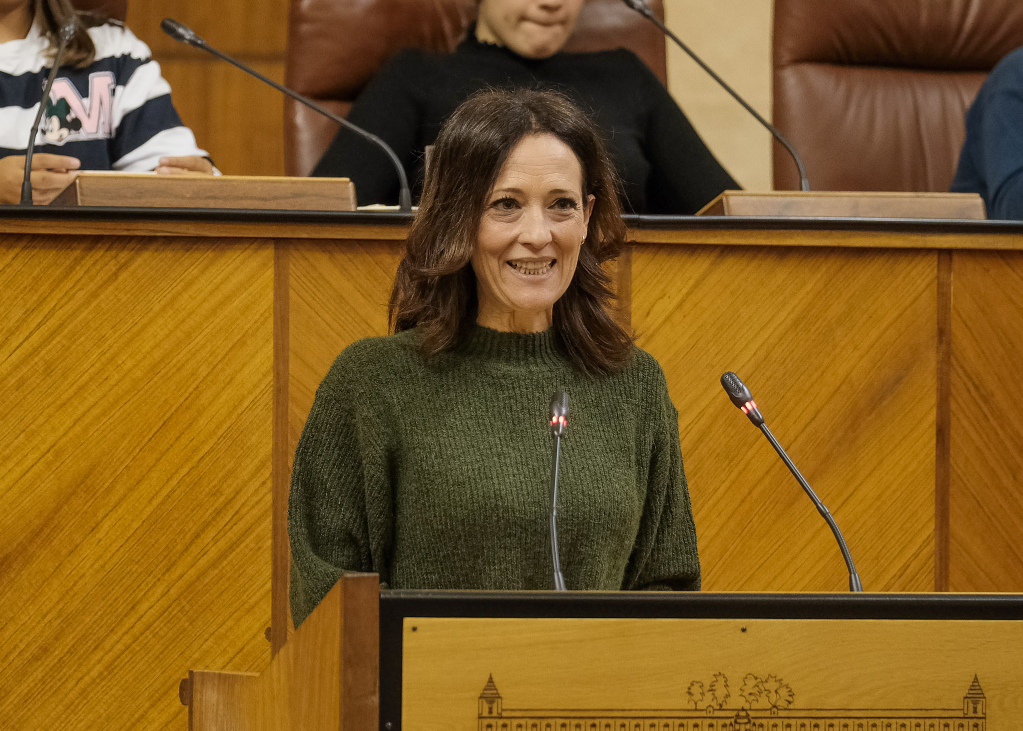  Maribel Lozano, diputada del Grupo Popular, toma la palabra en el Pleno Infantil de UNICEF